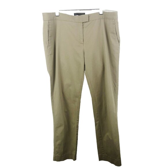 Brooks Brothers Pants Women Size 8 Natalie Mid Rise Straight Ankle Trouser Khaki - Picture 1 of 7